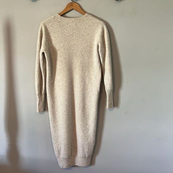 NAADAM 100% Cashmere Sweater Dress in Oatmeal V-Neck Size XS - Picture 10 of 15